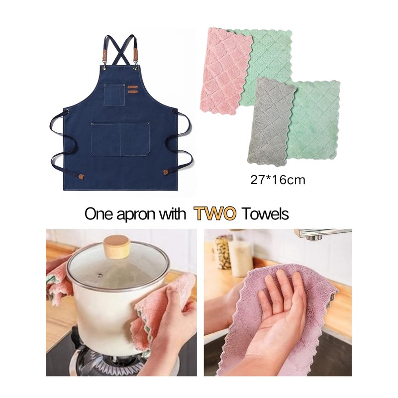 crazy bean BBQ Apron for Men Women Adjustable Work Apron