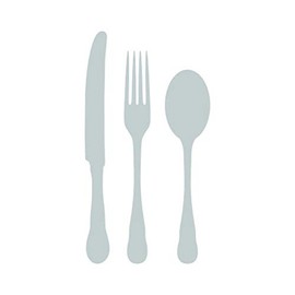 RDW Kitchen Set Sticker - Decal - Die Cut - Utensils Knife Fork Spoon - Silver 1.50" x 2.80"