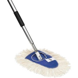 Nine Forty Heavy Duty, Industrial-Strength Cotton Wedge Dust Mop Head w/ Handle - Home & Commercial Hardwood Floor Cleaning - Designed for High-Performance Janitorial & Housekeeping Tasks