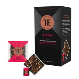 Teahouse Exclusives Luxury Tea Bag Energy, 15 Bags - Wellness Tea with Elderberries, Hibiscus and Natural Cherry Aroma