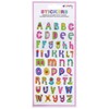 iscream Whimsical Glitter Alphabet Letters Puffy Embossed 50-Piece Sticker Sheet