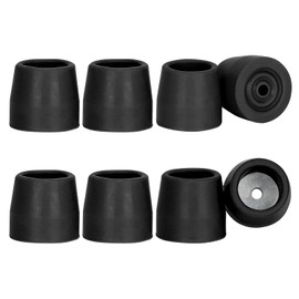 supregear Rubber Ferrules for Zimmer Frames (8 Pcs), 25mm Heavy Duty Replacement Tips for Walkers, Commodes, Shower Chairs, Walking Sticks, Tool Free Rubber Stoppers Caps, Black