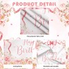 MEHOFOND 7x5ft Coquette Happy Birthday Backdrop Pink Floral Birthday Photography