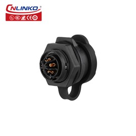 CNLINKO LP-16 Industrial Waterproof Connector IP68 Round Connector Quick Release Aviation Plug PBT Housing Plug Aviation Connector M16 2-9 Pin Threaded Socket (5 Pin)