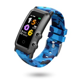 BIGCHINAMALL Kids Fitness Trackers, Boys Girls Activity Tracker Smartwatch Kid Watches With Heart Rate Monitor Digital Alarm Clock Best Kids Gift (Painted blue)