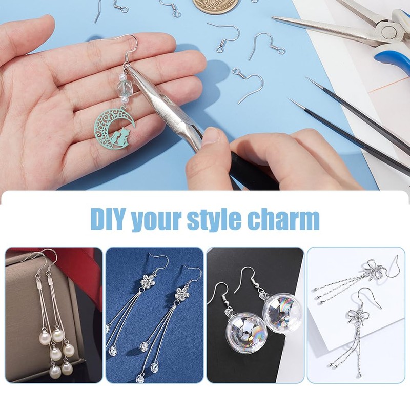 UNICRAFTALE 300Pcs Fish Hook Earring Hooks Findings 316 Surgical Stainless