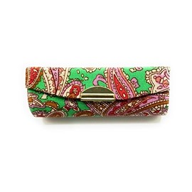 Occasions Gift Giving Paisley Print Lipstick Case w/Mirror (Green)