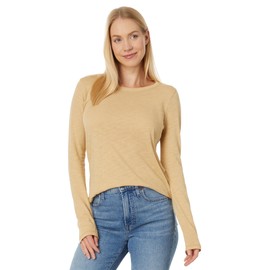 Madewell Whisper Cotton Rib-Crewneck Long-Sleeve Tee Desert Dune XS (Women's 00-0)