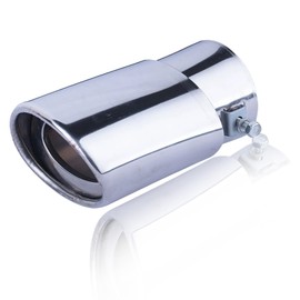 1 Pcs Car Exhaust Tip, Car Stainless Steel 5.5 Inche Tailpipe, Stainless Steel Exhaust Pipe, Bolt-On Chrome Finish Exhaust Tailpipe, Silvery/Straight Exhaust Tips, Fits Most Vehicle Exhaust Pipes
