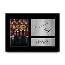 HWC Trading A4 Ryan Reynolds & Rob McElhenney Wrexham Gifts Printed Signed Autograph Picture for Football Fans and Supporters - A4