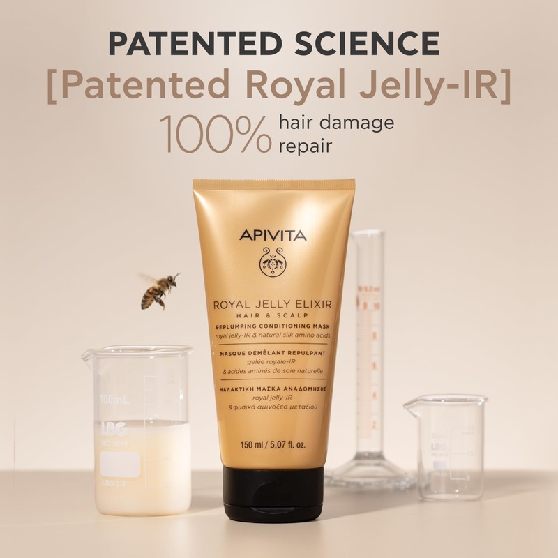 APIVITA Royal Jelly Elixir Replumping Hair Mask for Shine &