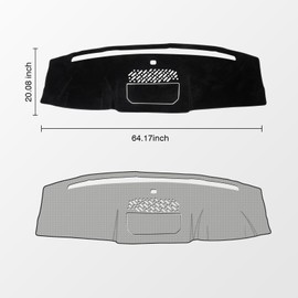 KUST Car Dash Cover for Ford F-150/F150 2021-2025 （Only fits for 12-inch Touch Screen Dashboard） Polyester Non-Slip Center Console Dash Cover Interior Accessories for F150 Custom Fit Dash Mat Black