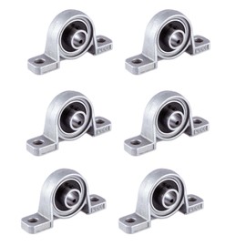 6Pcs KP000 Pillow Block Mounted Ball Bearing 10mm Bore Zinc Alloy Self-Aligning Mounted Flange Pillow Block Insert Bearing