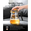 ZENS Magnetic Tea Pot, Large Enchanted Glass Teapot with Infuser