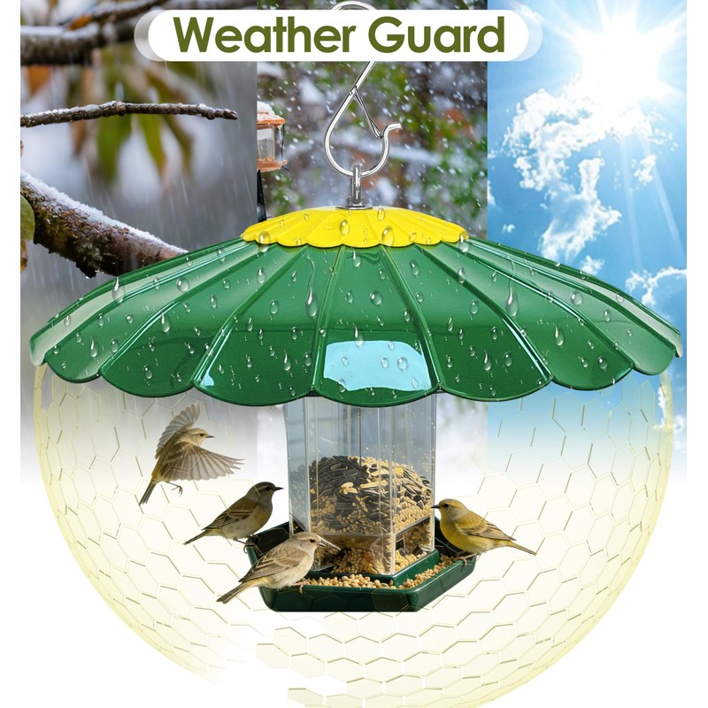 andergi 13.5-Inch Hummingbird Feeder Shade Dome Cover,Bird Feeder Rain Cover
