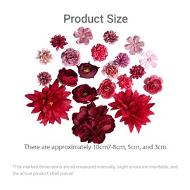 21 Stück Blume Haarspangen Haarspangen Boho Braut Klaue Clip Elegante Designs Boho Hochzeit Strand Party Haarschmuck Künstliche Blume Haarnadel Clip (Rot)