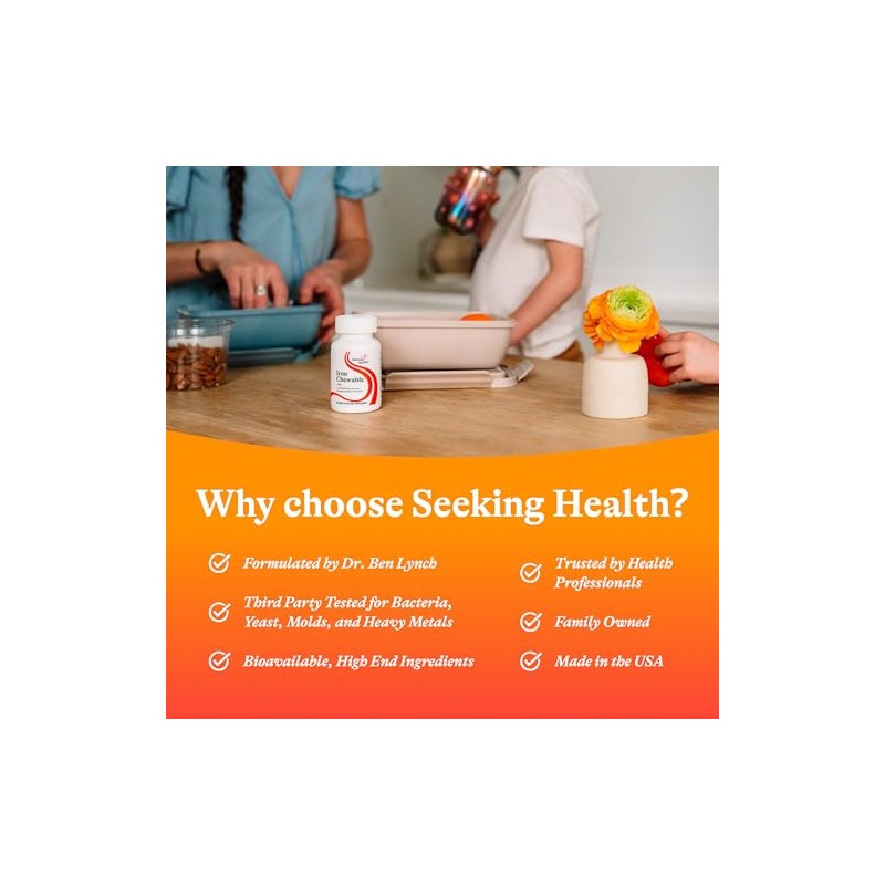 Seeking Health ptimo hierro masticable Suplemento de hierro suave con