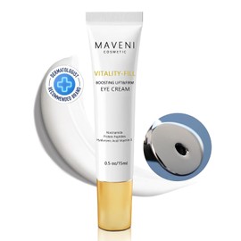 MAVENI- Crema para ojos Vitality-Fill Boosting, crema antienvejecimiento natural para debajo de los ojos, reafirma y reduce las arrugas, afina