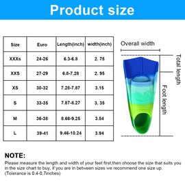 Schwimmflossen Kinder, Kurze Flossen Kinder, 100% Silikon Schnorchelflossen, Kurzschwimmflossen für Schwimmtraining, Freiwassertraining, Schnorcheln, Tauchen für Jungen Mädchen Anfänger, XXXS(24-26)