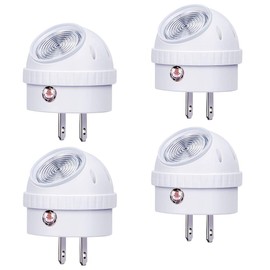 Emotionlite Plug-in Night Lights, Neutral White LED Nightlight, 360° Rotation, Dusk to Dawn Sensor, Kids, Adult, Bedroom, Hallway, Bathroom,Kitchen, Stairways, Corridor, 4 Pack