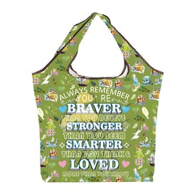 AKTAP Fairy Tale Gifts Tink-r Bell Inspired You're Braver Than You Believe Foldable Reusable Shopping Bags for Movie Fans, Tink-r Braver F Tb-ht2