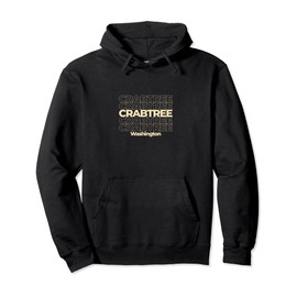 Vintage Crabtree, Washington Repeating Text Pullover Hoodie