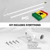 G128 Combo Pack: 6 Ft Aluminum Spinning Flagpole (White) &