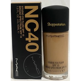 MAC Studio Fix Fluid Foundation SPF15 Shade NC40 Medium Beige Golden Peach 30ml