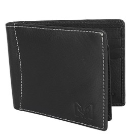 Luxe Leather Wallet, Men Bifold Wallet, Montosu 100% Cowhide Full Grain Leather Wallet, RFID Blocking Original Leather Black Wallet, Billfold, Bill Sleeves