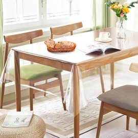 CEWROM Transparent Tablecloth, Transparent Table Film, Transparent Table Film, 0.13 mm Crystal Clear Film, Table Protector, Waterproof, Washable, PVC Film, Table Protector for Wedding (140 x 240 cm)