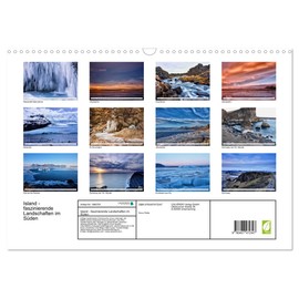 Island - faszinierende Landschaften im Süden (Wandkalender 2026 DIN A3 quer), CALVENDO Monatskalender