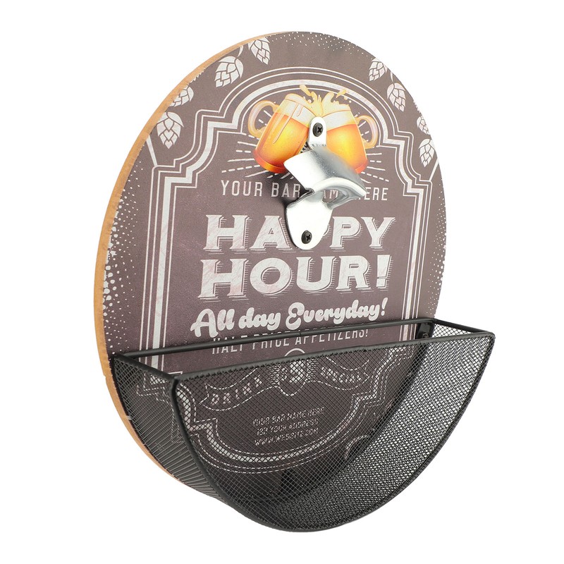 Wall Bottle Opener and Catcher Retro Design Decorative Beer Bottle