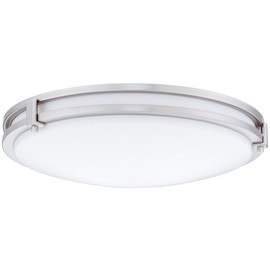 Lithonia Lighting FMSATL 13 14830 BN M4 LED Saturn Flushmount Ceiling Light Fixture for Kitchen | Hallway | Bedroom, Dimmable, 3000K, Antique Brushed Nickel