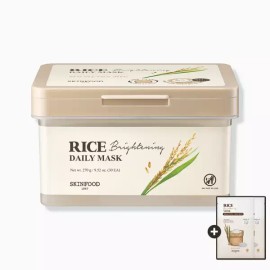 Skin Food [스킨푸드라이스 마스크 2매 증정] 라이스 브라이트닝 데일리 쌀뜨물 마스크1일1팩 30매 270g [SkinFood Rice Mask 2 Sheets Gift] Rice Brightening Daily Rice Water Mask 1 Pack per Day 30 Sheets 270g [Rice Daily (+2 Rice Masks)]