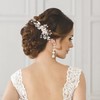 Wedding Hair Accessories for Bride, Silver Flower Leaf Hair Comb,