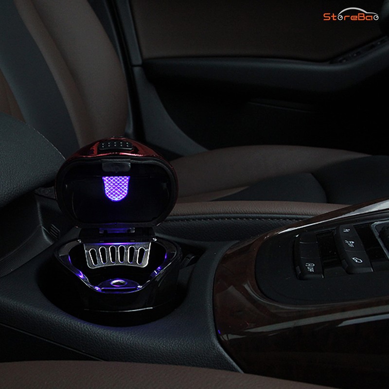 StoreBao Car Ashtray with Lighter and Blue Light LED and