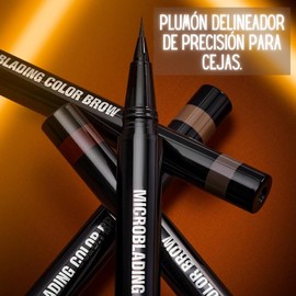 GOC MAKEUP Microblading Color Brow Lapiz de cejas Delineador de cejas Efecto natural y larga duración Alta precisión Color Dark Modelo GCEG03