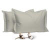 Pizuna 100% Cotton King Pillow Cases 2 Pack Silver 50x90cm,