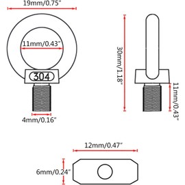 Slzhds Awning Rail Stoppers, 4 Pcs Stainless Steel Awning Piping Stopper 6 mm with 4 Carabiners, Ideal for Caravan, Motorhome, Campervan - Camping Tent Equipment (4 Set)