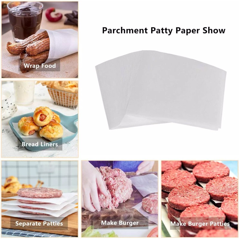 Katbite Hamburger Patty Paper 1000Pcs, 5.5"x5.5" Non 1000 Count (Pack