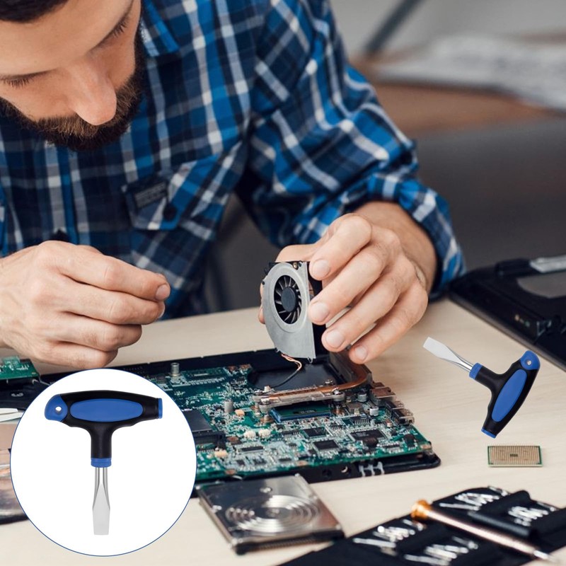 T Handle 12mm Large Flat Head Screwdriver, Ergonomic Handle Flathead