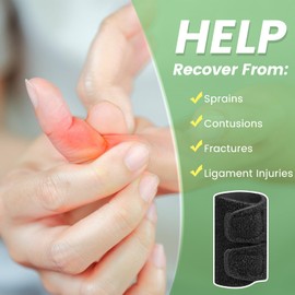 EDNYZAKRN 2PCS Finger Splints, Finger Sleeves Finger Buddy Straps for Arthritis, Triggger Finger Support, Finger Brace for Sport, Basketball, Tennis, Volleyball (S, Single)