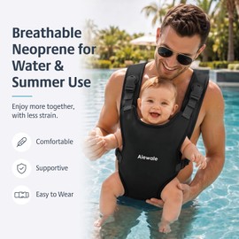 Water Baby Carrier, Quick-Dry Neoprene Infant Sling,Black