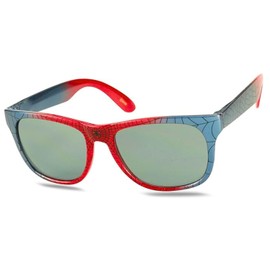 ShadyVEU Spider Web - anteojos de sol redondas para niños, personajes de dibujos animados, fiestas, disfraces, sombras, Rojo & Celeste, Small