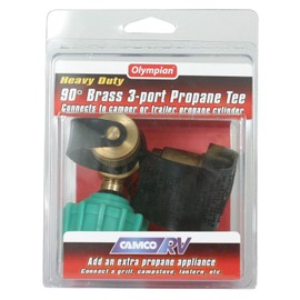 Camco 59133 Brass 90 Tee with 3 ports