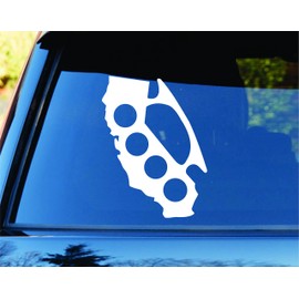 California State Brass Knuckles Cali JDM Car Truck Window Windshield Lettering Decal Sticker