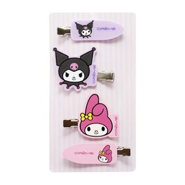 The Crème Shop X Sanrio My Melody & Kuromi Hair Clips: Comfortable, Damage-Free, Vegan, Cruelty-Free, Limited Edition Hair Accessories. Perfect Styling & Gift for Girls (Pack of 4)