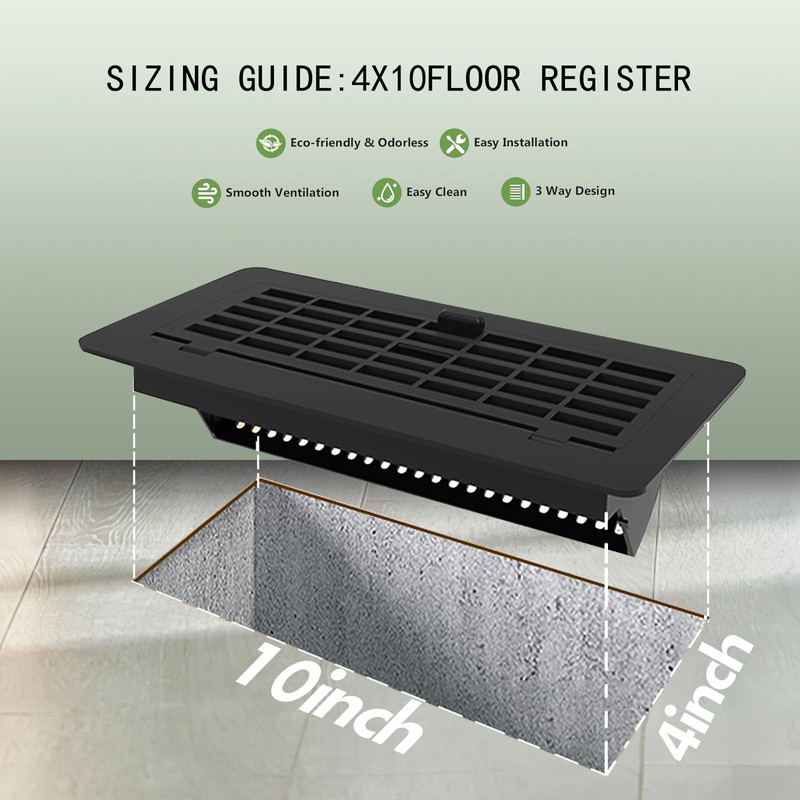 2 Pack Adjustable Air Vent Deflector for 4x10 Inch Registers