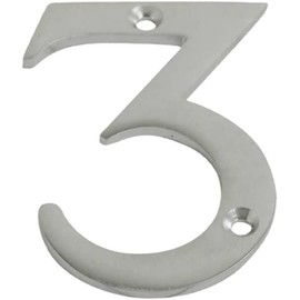 SISI UK® Satin Chrome Front House Door Numbers & Letters 3'' with Screws (Number 3)