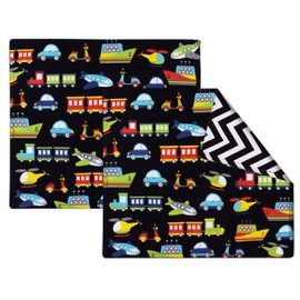 PurpleEssences - Manteles individuales de tela reutilizables y forros para lonchera para niños, 15 x 13 pulgadas, 2 capas, gruesos, absorbentes, lavables a máquina, juego de 2 unidades
